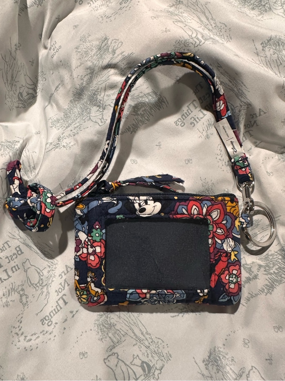 Vera Bradley x Disney Navy Floral Mini Wristlet Key Pouch - Picture 2 of 8